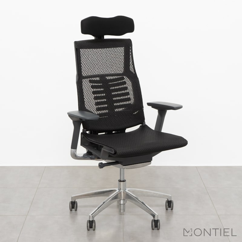 ▷ Silla Ergonómica de Malla Negra Pofit de Herpesa - Montiel