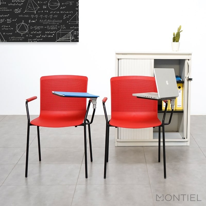 sillas de colectividades para zurdos rojas