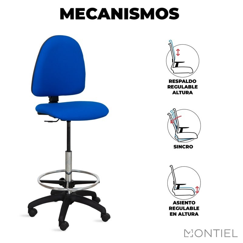 ▷ Taburete con Respaldo y Ruedas Frank de Kunna - Montiel