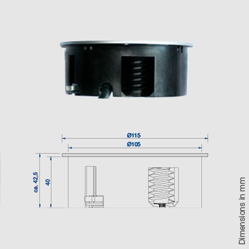 Top Access Metálico Redondo Twist de Bachmann
