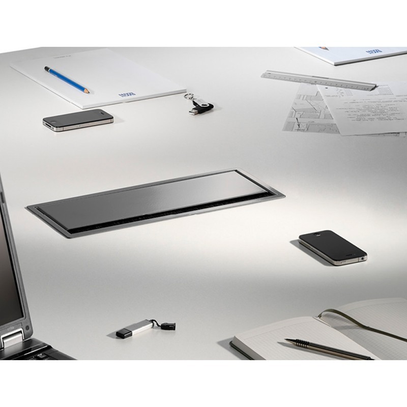 ▷ Pasacables Metálico 4 enchufes Schuko Conference - Montiel