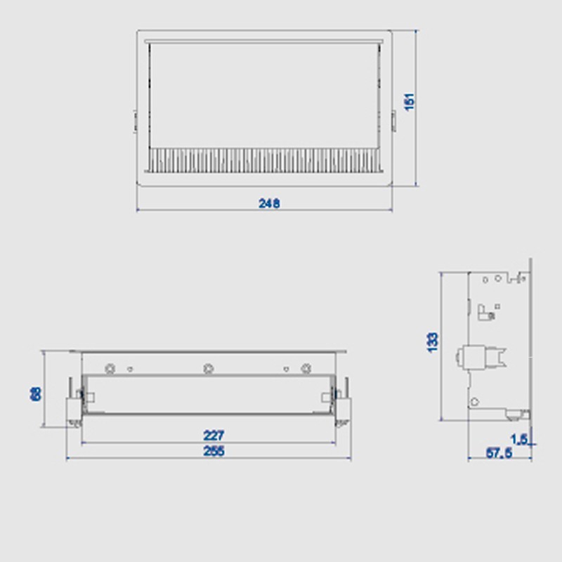 ▷ Pasacables Metálico 4 enchufes Schuko Conference - Montiel