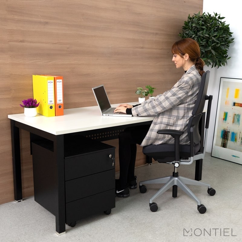 ▷ Cajonera 3 cajones Metálica Negra de Kunna