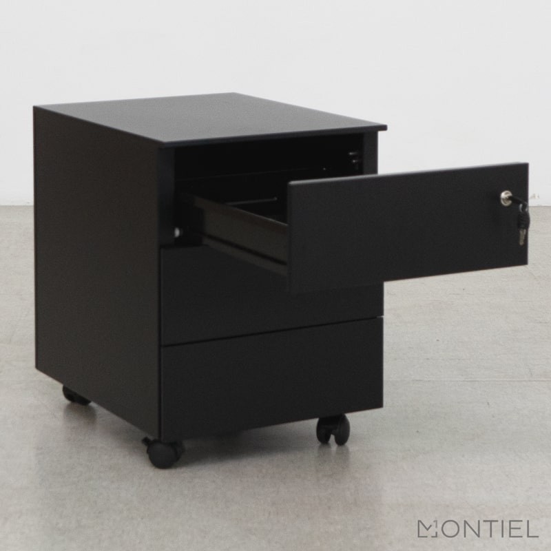 ▷ Cajonera 3 cajones Metálica Negra de Kunna