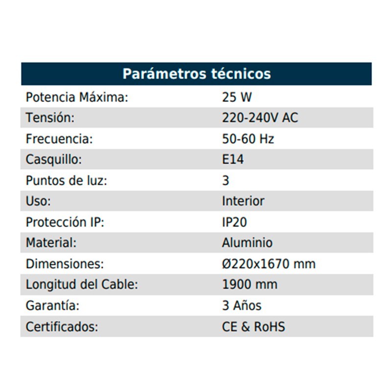 Lámpara de Pie 3 Focos Black Lotus - Montiel