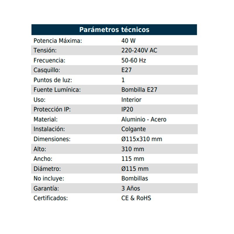 Lámpara Colgante Negra Black Swan - Montiel