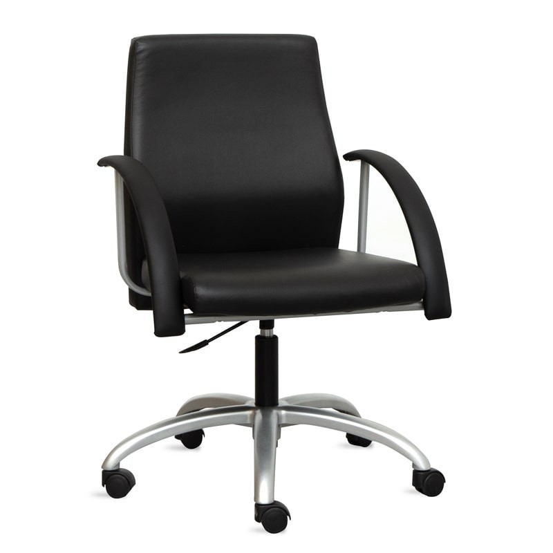 ▷ Sillón Oficina Símil Piel Negra de DelaOliva -Montiel