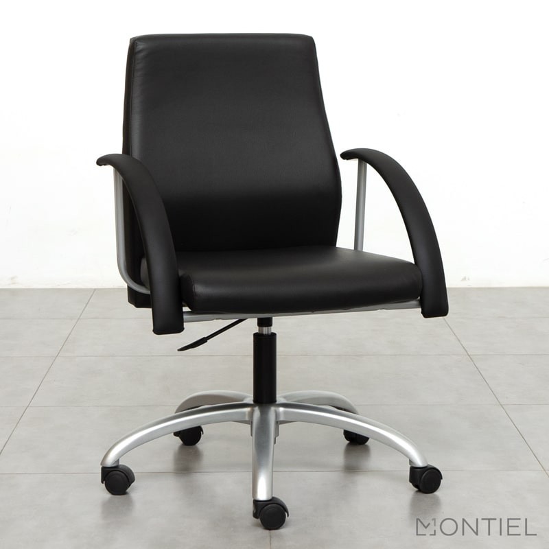 ▷ Sillón Oficina Símil Piel Negra de DelaOliva -Montiel
