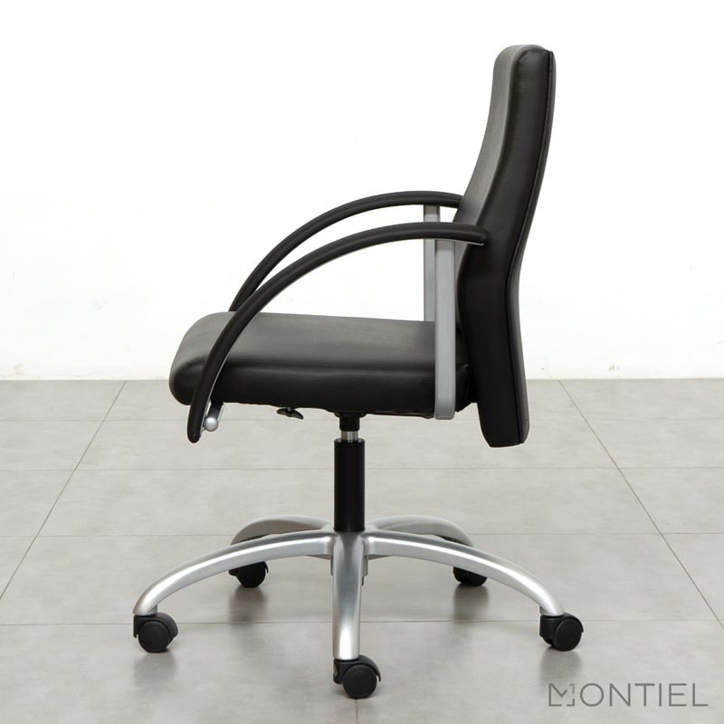 ▷ Sillón Oficina Símil Piel Negra de DelaOliva -Montiel