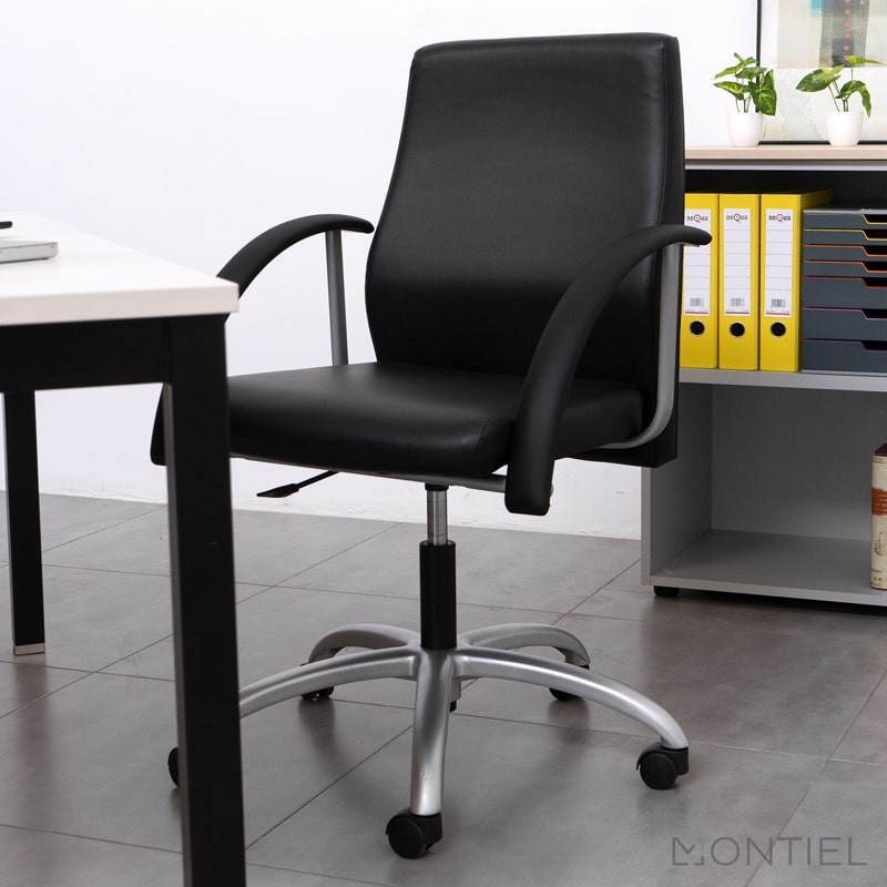 ▷ Sillón Oficina Símil Piel Negra de DelaOliva -Montiel