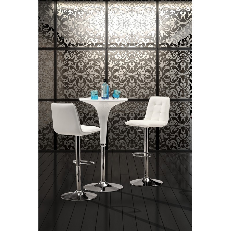 Taburete con Respaldo Negro o Blanco - Oficinas Montiel