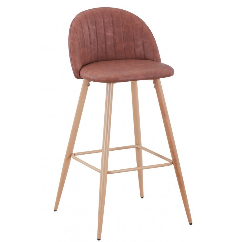 Taburete con Respaldo estilo Vintage - Oficinas Montiel