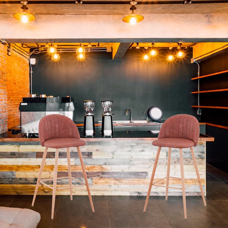 Taburete con Respaldo estilo Vintage - Oficinas Montiel