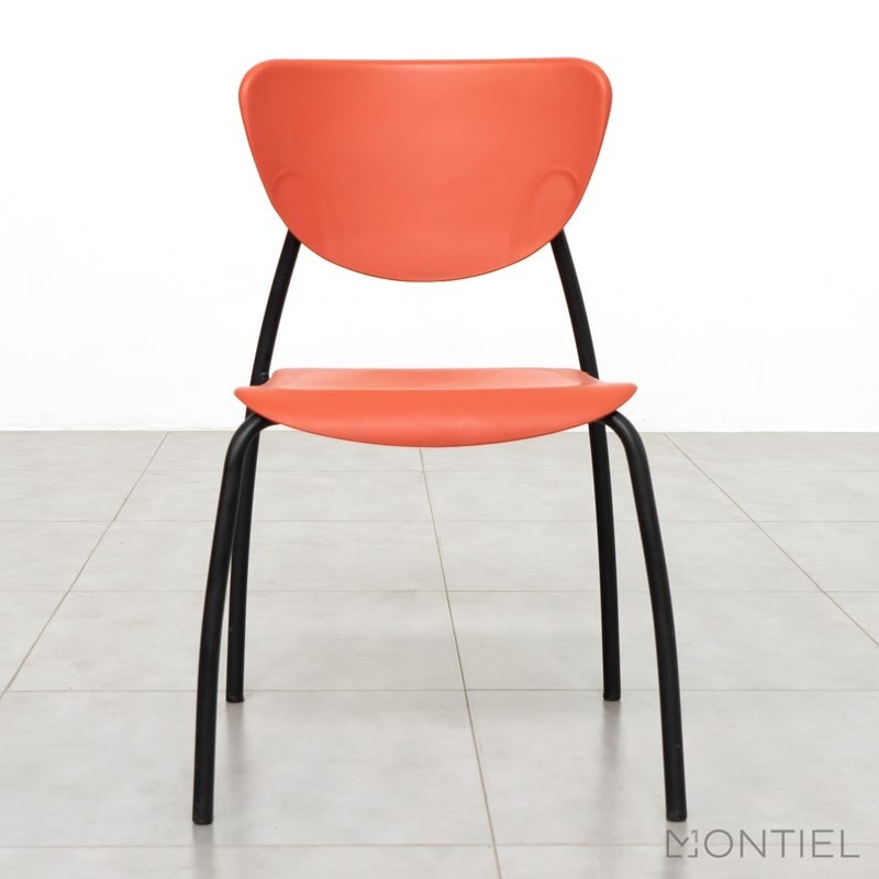 Silla Oficina Confidente de Plástico Roja de Montiel