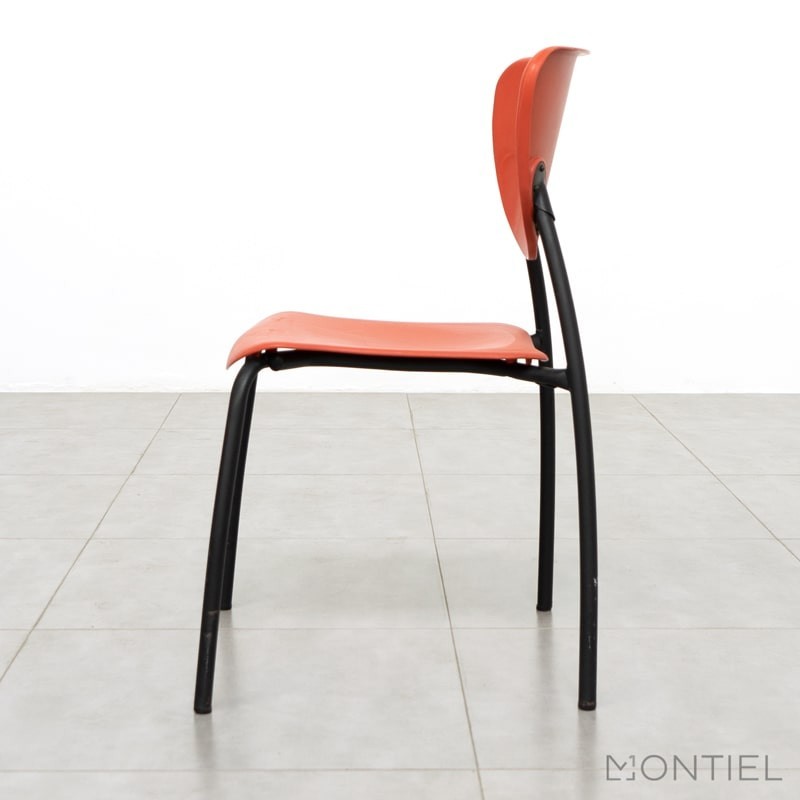 Silla Oficina Confidente de Plástico Roja de Montiel