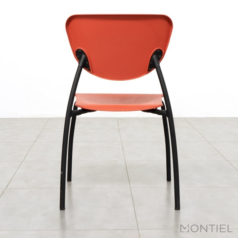 Silla Oficina Confidente de Plástico Roja de Montiel
