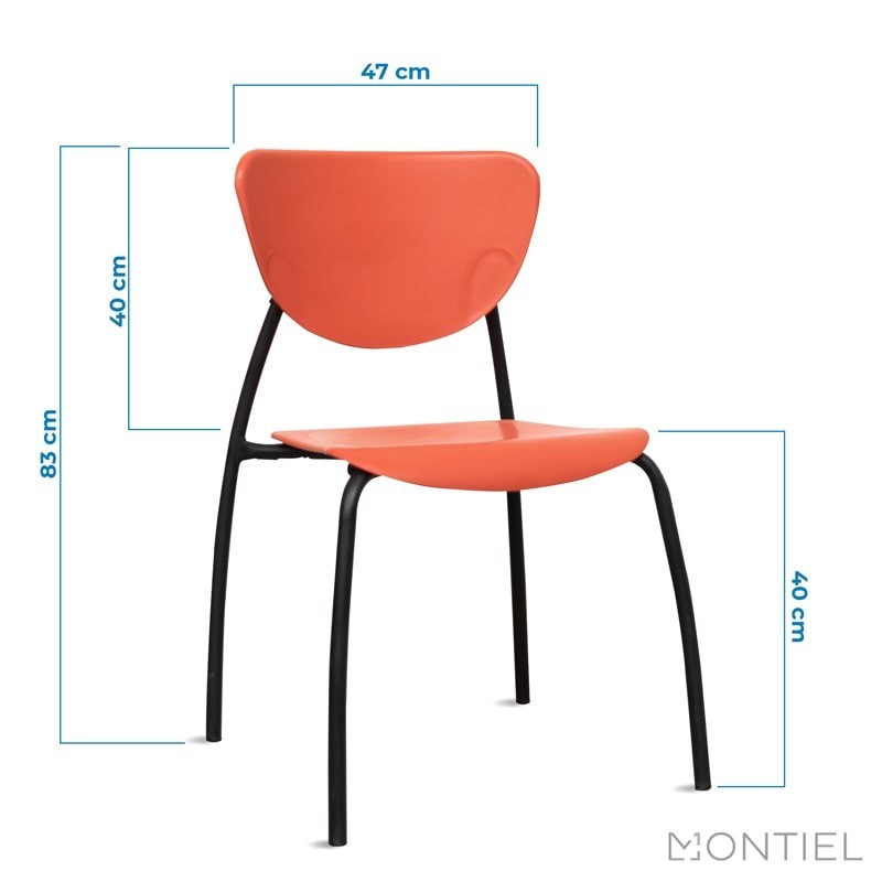 Silla Oficina Confidente de Plástico Roja de Montiel