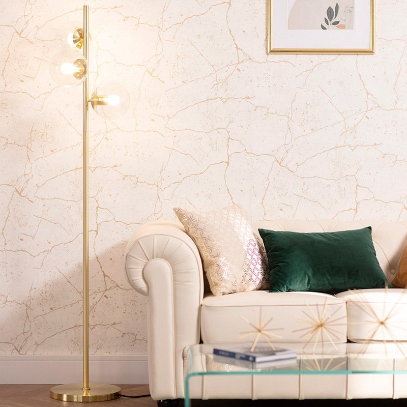 Lámpara de Suelo Dorada Goldwing Salones y Despachos - Montiel