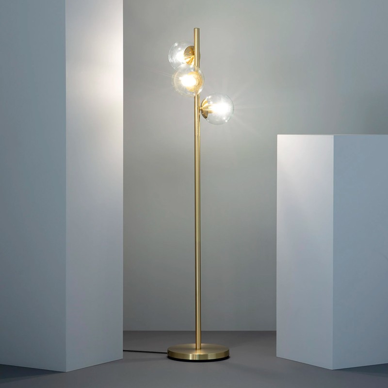 Lámpara de Suelo Dorada Goldwing Salones y Despachos - Montiel