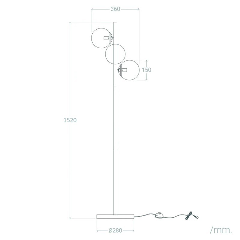 Lámpara de Suelo Dorada Goldwing Salones y Despachos - Montiel