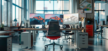 Los Mejores Escritorios de Oficina para Dos o Tres Monitores